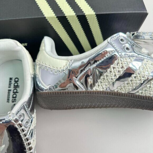 New Adidas Samba x Wales Bonner Silver Metallic Women Sneaker - Picture 5 of 6